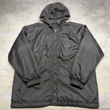 Vintage Nike Big Swoosh Retro Hooded Windbreaker Jacket Black Y2K Baggy Youth XL