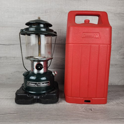 #ad Vintage Coleman Powerhouse Lantern 290 Gas Lamp 1988 w Red Hard Case SIK $49.99