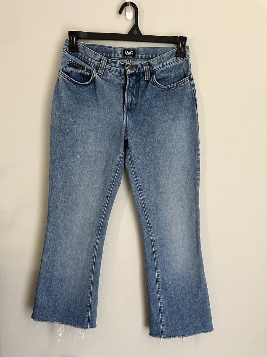 Dolce & Gabbana D&G Cropped Flare Jeans Size 29 Raw Hem Made in