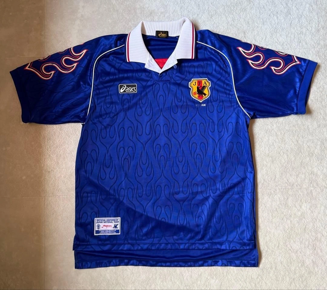 asics 美品 日本代表 サッカー ゲーム シャツ 青 2XL K0333 日本蓝色男女成人国家队足球迷服装与纪念品| eBay