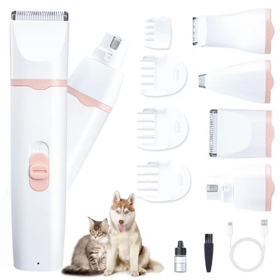 KIKETECH Quiet Dog Grooming Clippers - 4 in 1 Professional Dog Hair Clippers for Small...