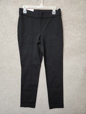 Anne Klein Tummy Control Ponte Knit Pants Womens M Black Slimming Pull On NEW