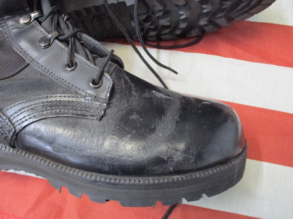 BOTAS DE COMBATE REGULARES OLD SCHOOL EE. UU. MILITARES NEGRAS JUNGLA SUELAS VIBRAM 9 Foto 2 de 4