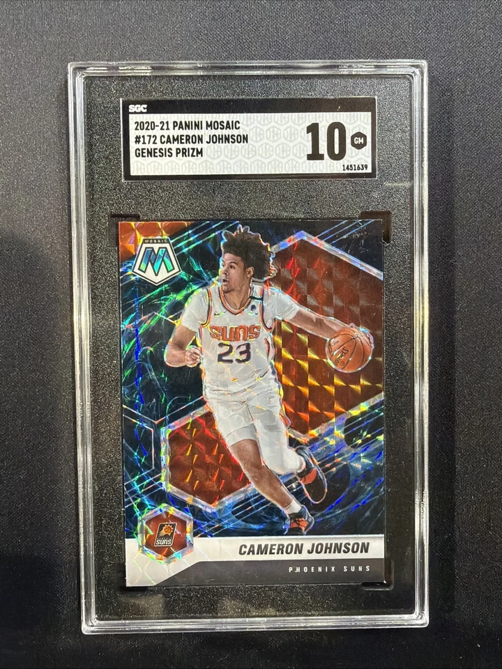 2020-21 Panini Mosaic Genesis Prizm Cameron Johnson #172 Suns SGC 10 - Image 3 of 4