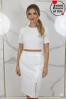 Wolford · skirt skirt · cotton mix · pencil satin lace details · white · DE 36