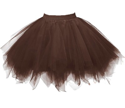 Brown Tutu Tulle Mesh Petticoat Ballet Bubble Skirt Costume Size XXL NWOT