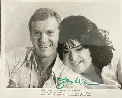 DIVINE & TAB HUNTER  POLYESTER  PHOTO SIGNED BY JOHN WATERS w/COA!