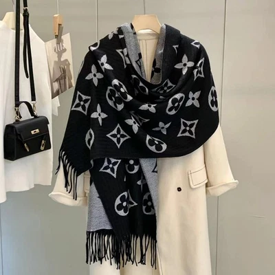 Women's Winter Warm Scarf Cashmere Pashmina Shawl Wrap Thick Blanket Reversible