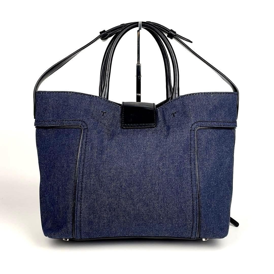 【極美品】トッズ　トートバッグ　2way　ダブルT　デニム　レザー　ブラック 2025年最新】トッズ Tod's ダブルTの人気アイテム - メルカリ