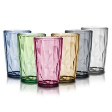 6 Stück Wasserglas Farbe, 470 ml wiederverwendbare Plastikbecher, Gläser...