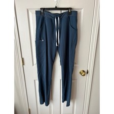 Figs Scrub Pants Womens Medium Blue Good Technical Collection Cargo Drawstring