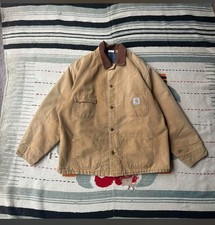 Vintage Carhartt Duck Canvas Chore Coat Blanket-Lined Barn Jacket