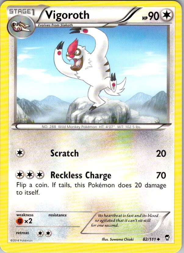 Vigoroth 82/111 Uncommon Furious Fists Pokemon Near Mint