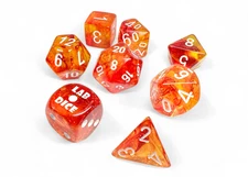 Chessex: Lab Dice: Nebula Molten/White Luminary Polyhedral 7-Dice Set