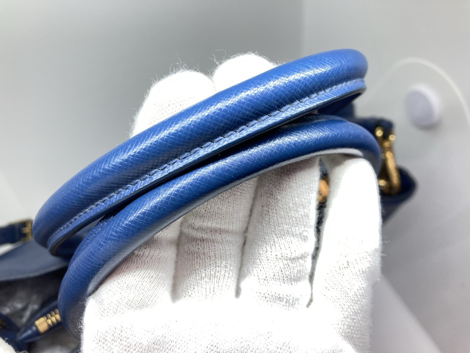 used PRADA Galleria Saffiano leather Blue 2Way Shoulder Hand bag Tote 29113 thumbnail 9