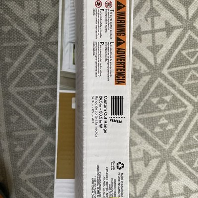 34'' X 72'' Hampton Bay White Cordless 1 in. Room Darkening Vinyl Blinds