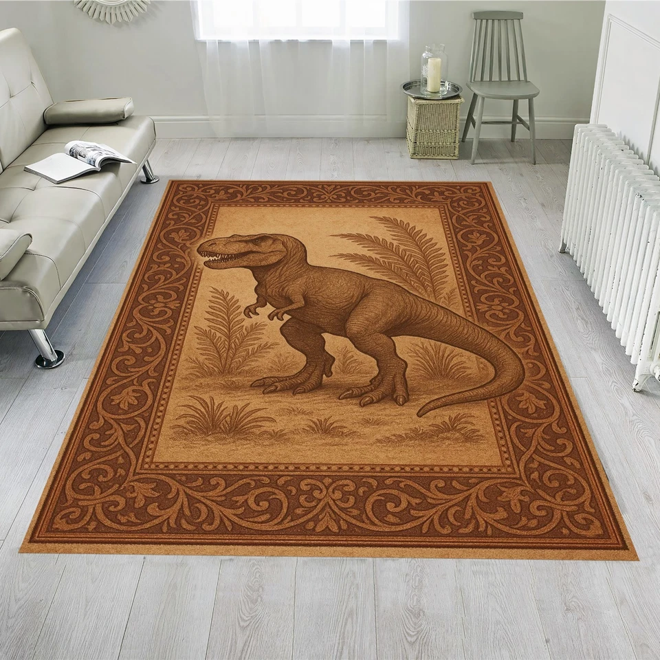 Dinosaurs rug, dinosaur fossil rug, animal fossil rug, dinosaur print rug - Image 4 of 4