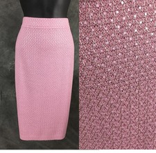 BEAUTIFUL St John evening knit pink embellished skirt size 8