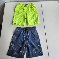 Lot Of 2 Boys Nordstrom Billabong Carter  s Blue Yellow Swim Trunks Shorts Sz 7