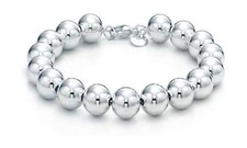 925 Sterling Silver 4MM-10M Italian Bead Ball Chain Bracelet- Handmade Bead I...