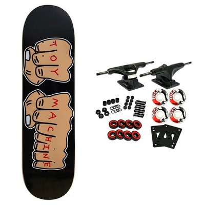 Toy Machine Skateboard Complete New Fists Black 8.0'' x 31.63''