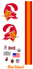 Like Tampa Bay Buccaneers throwback mini Helmet Decals 8 Mil Convex Gear Wrap