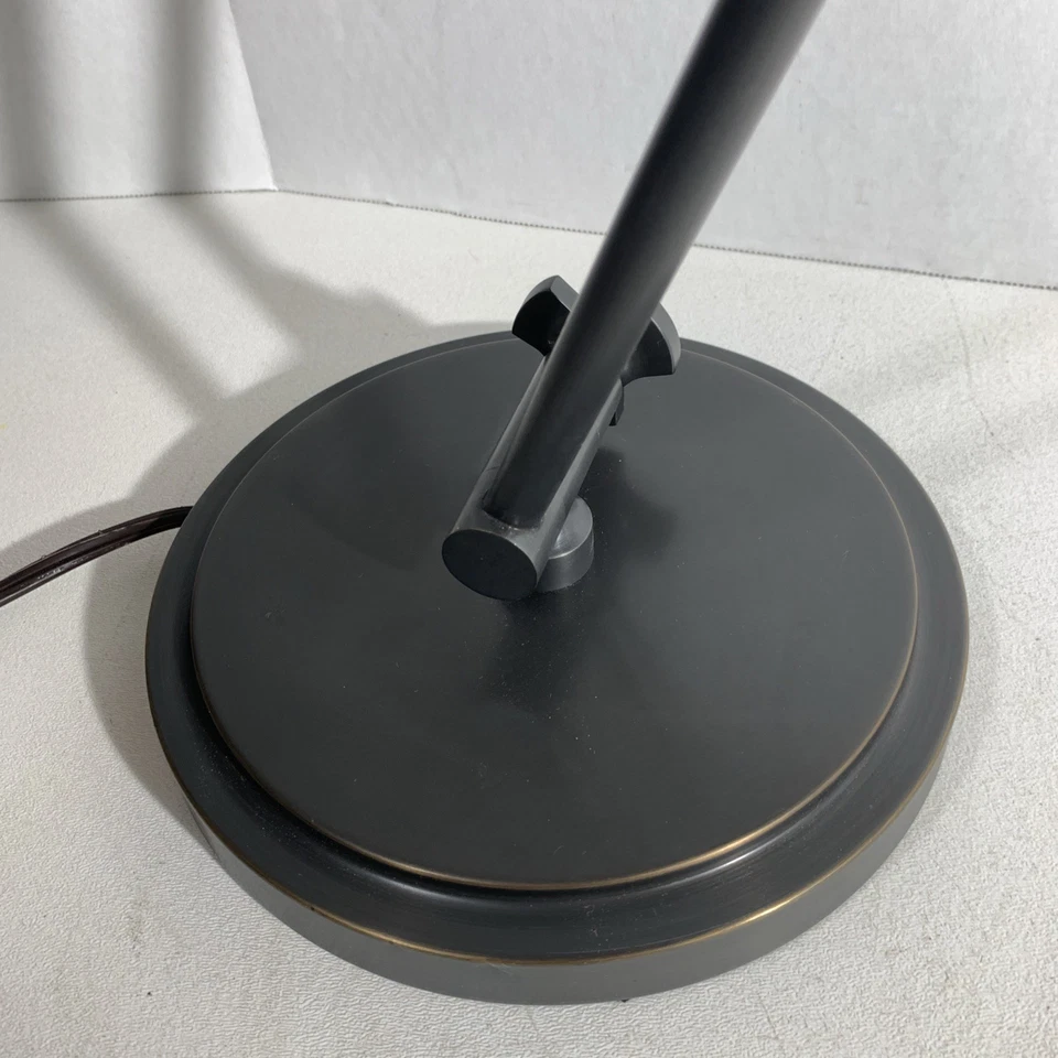 Mid Century Modern Style Bronze Gray Adjustable Arm Pharmacy Desk Table Lamp - Image 3 of 4