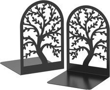 Bookends 1 Pair, Black Metal Book Ends, Bookends for Shelves, Unique Decor