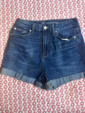 No Boundaries Juniors Denim Shorts 9 Blue Dark Wash Stretch Cuffed 5-Pocket