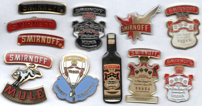  Pin-Konvolut 11 Wodka Bar-Tender Pins Smirnoff Moskau Mule Vodka 