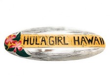 Hula Girl Hawaii Surf Sign 20" - Rustic Surfing Decor bds1205750