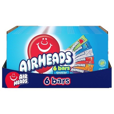 Airheads Candy Assorted Fruit Flavors, Movie Theater Box, 6 Bars per Box, 12 Box