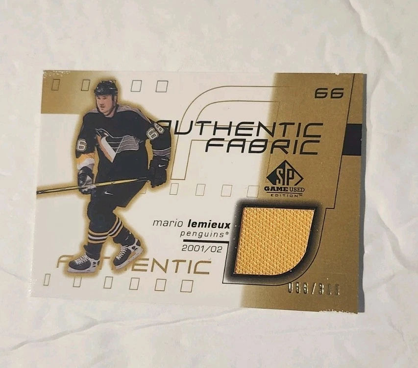 MARIO LEMIEUX JERSEY SP # 056/300, 2001-02 UD SP GAME USED AUTHENTIC FABRIC - Image 2 of 4