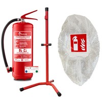 Fireloq® 6L SchaumlöScher 27A | 183B + FeuerlöScher StäNder + Gitterschutzhaube