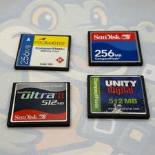 LOT of 4 Compact Flash - Various Sizes - Various Brands - Untested - GC705