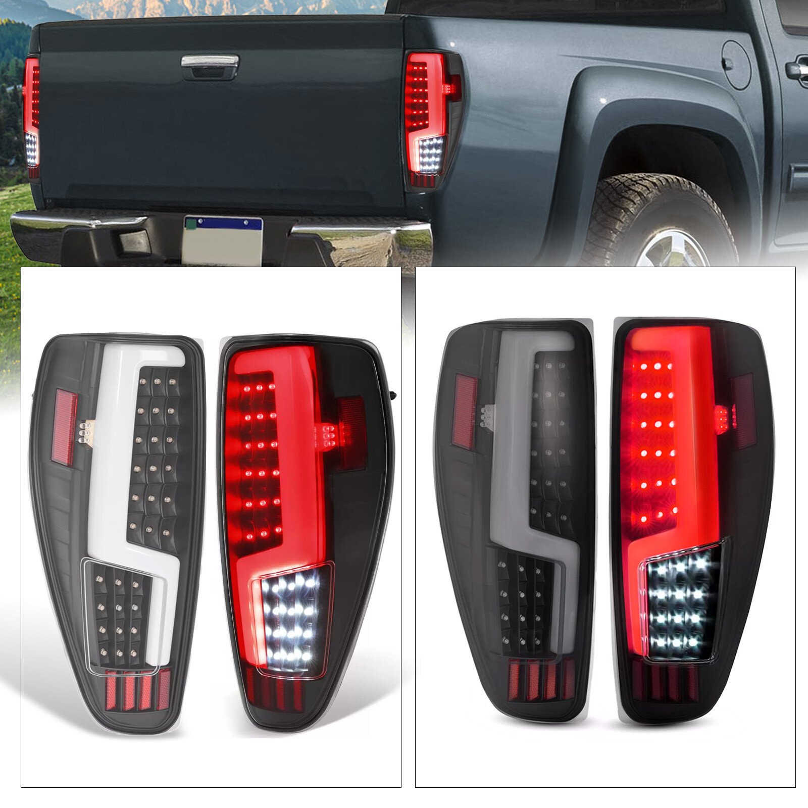 Smoke LED Tail Lights for 2004-2012 Chevy Colorado GMC Canyon