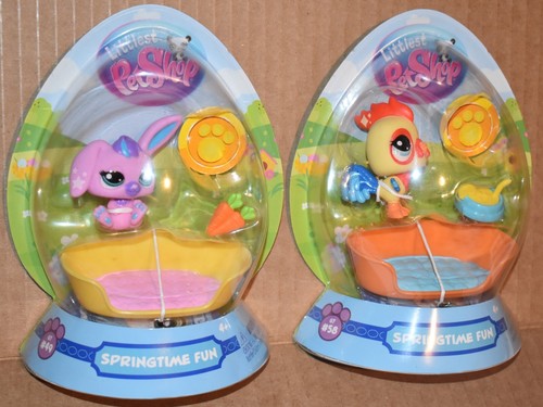 Littlest Pet Shop Series G7 Springtime Fun Egg Bunny #49 Rooster #58 Easter NEW - Picture 1 of 7