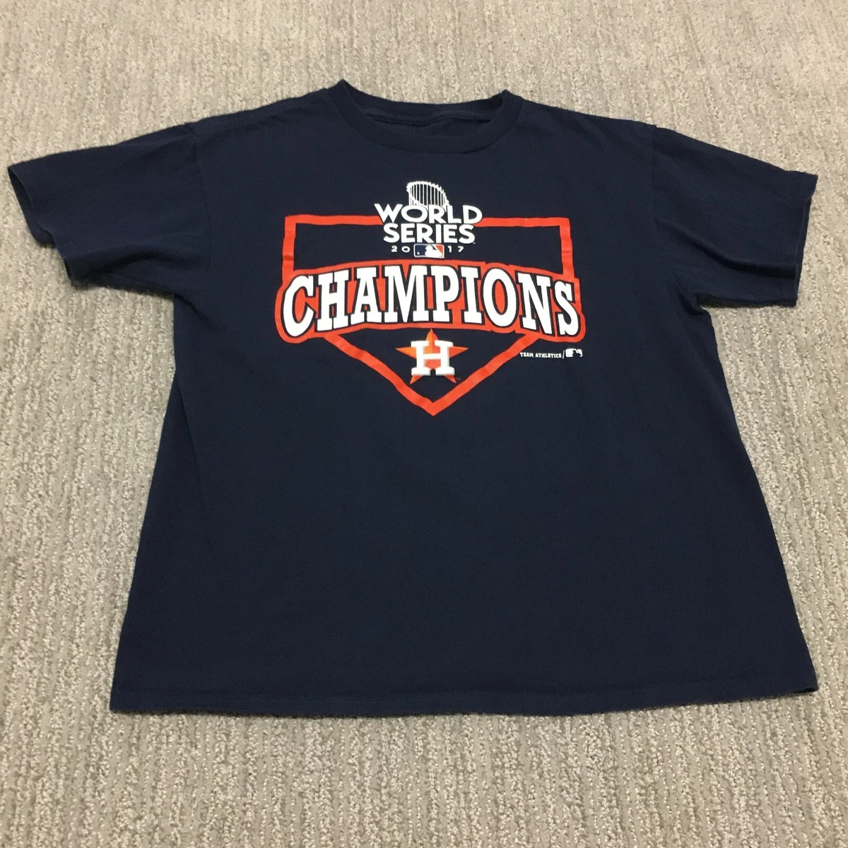 Houston Astros Shirt Youth Large 14-16 Blue Baseball MLB Kids Boys World  Series