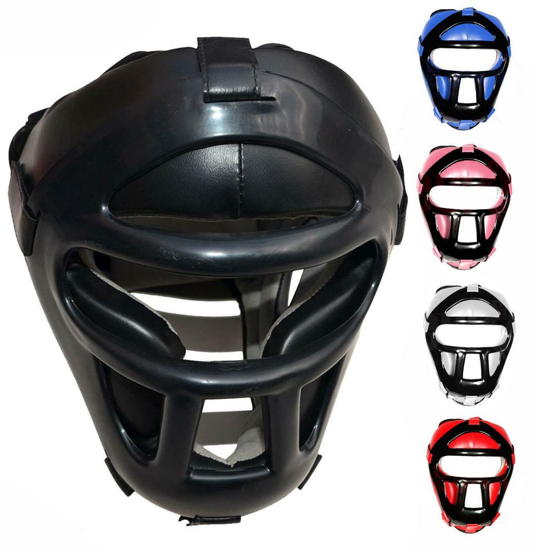Casco protector de cabeza con barra desmontable Buka cuero sintético premium MMA boxeo