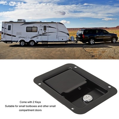 Tool Box Handle Latch With 2 Keys Flush Mount Steel Construction For RVs Trucks