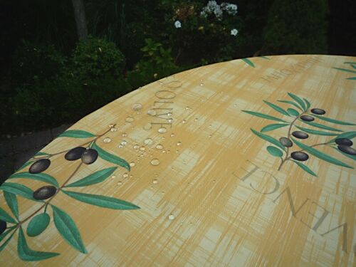 Tischdecke Provence 180 cm rund Oliven gelb Frankreich bügelfrei pflegeleicht - Bild 5 von 5