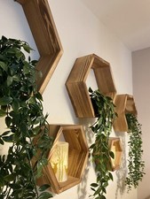 Hexagon Shelves Wood Honeycomb Wall Shelves Geometric