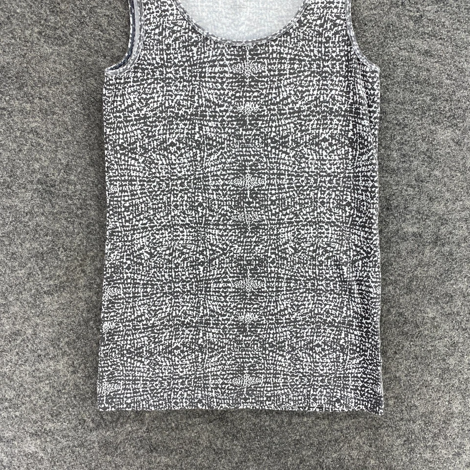 Regata feminina BCG L grande cinza estampa animal sem mangas algodão gola redonda casual - Imagem 4 de 4