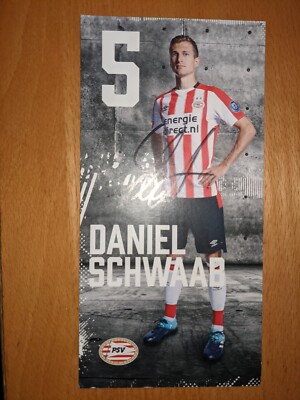 Daniel Schwaab PSV Eindhoven Autogrammkarte handsigniert 2017/2018
