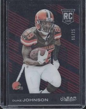 DUKE JOHNSON 2015 PANINI CLEAR VISION RED ROOKIE PARALLEL RC #D /25