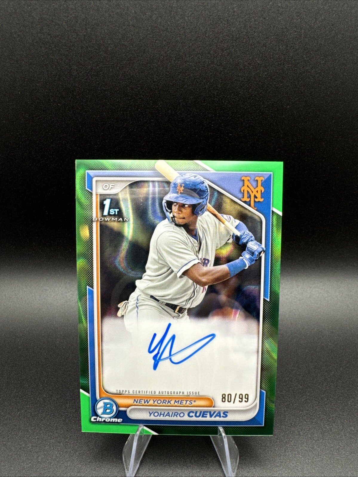 2024 Bowman Chrome Green Lava Refractor #CPA-YCU Yohairo Cuevas 33 /99 Auto