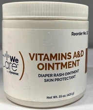 (OPEN SEAL) Dynarex We Care Vitamin A & D Diaper Rash Ointment, 15 oz-EXP: 10/26