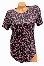 Victorias Secret PINK Animal Print Tee Shirt Super Soft Logo Dog Size Large