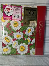 Vintage Scrapbook Album White Daisy 100 Mounting Pages 120 Corners Self Adhesive