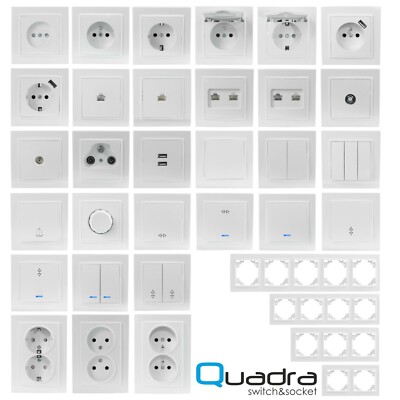 Steckdose Wandsteckdose Wandschalter Schalter Taster Wechselschalter Rahmen USBC